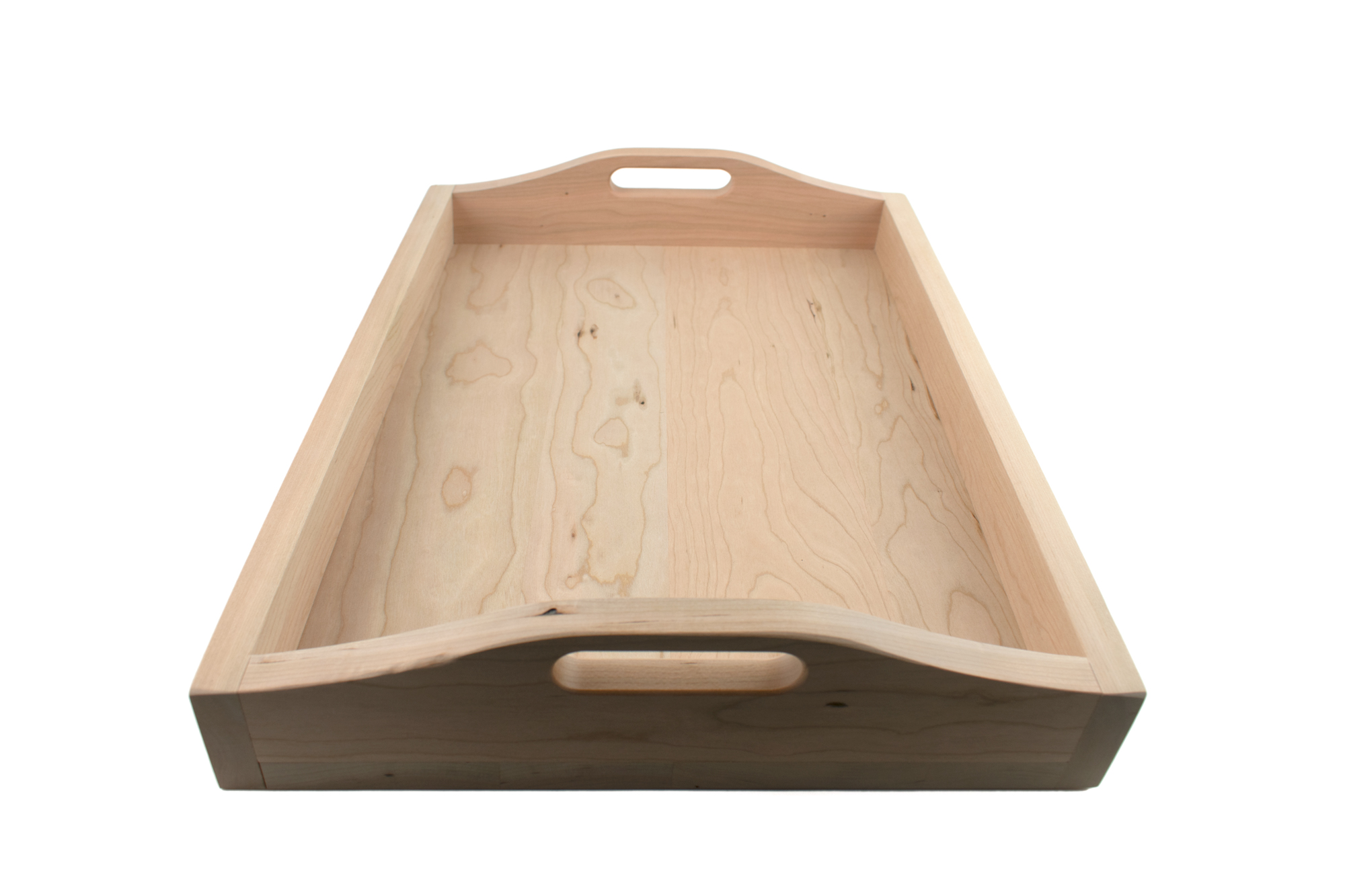 Large Cherry Hardwood Tray with Handles