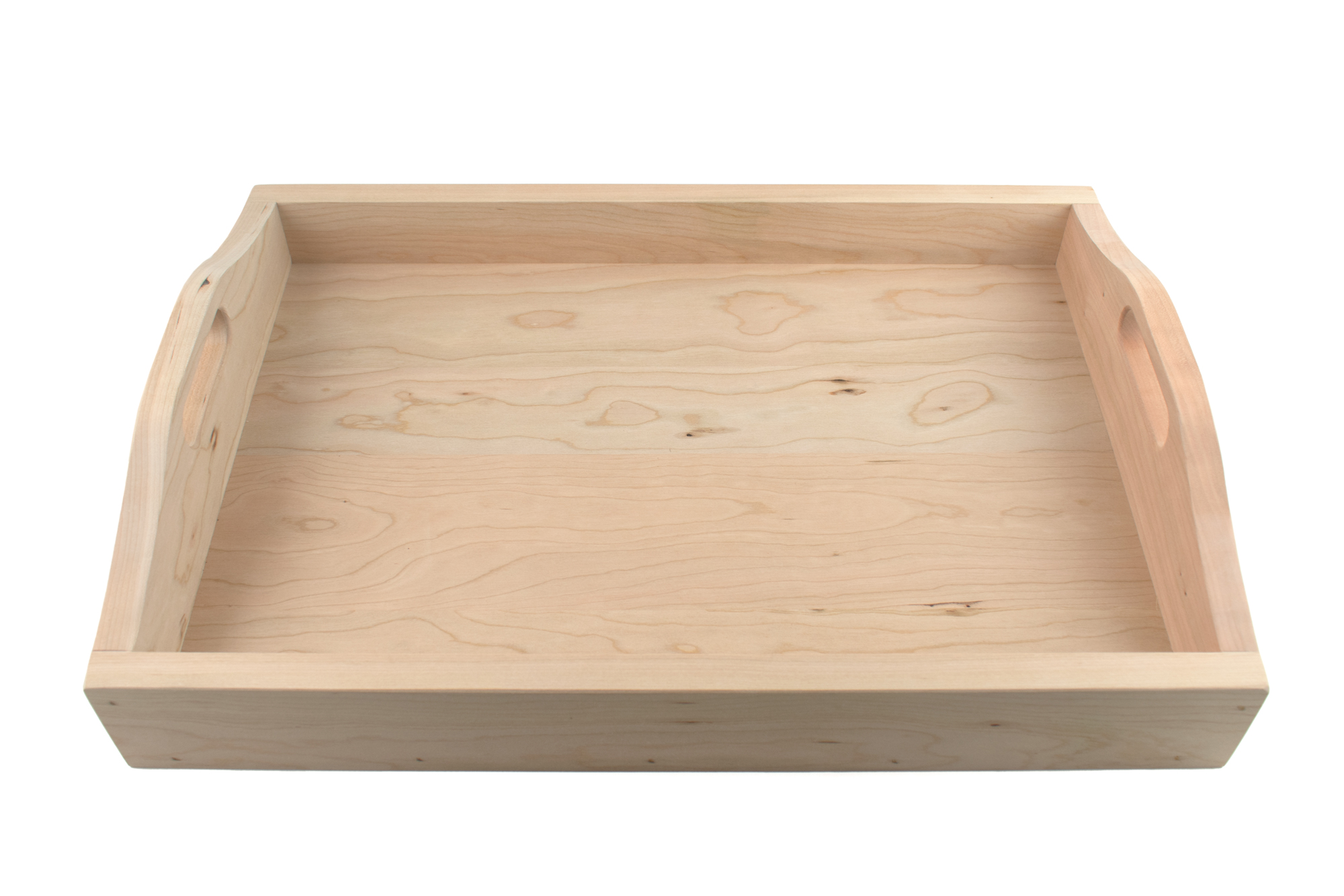 Large Cherry Hardwood Tray with Handles